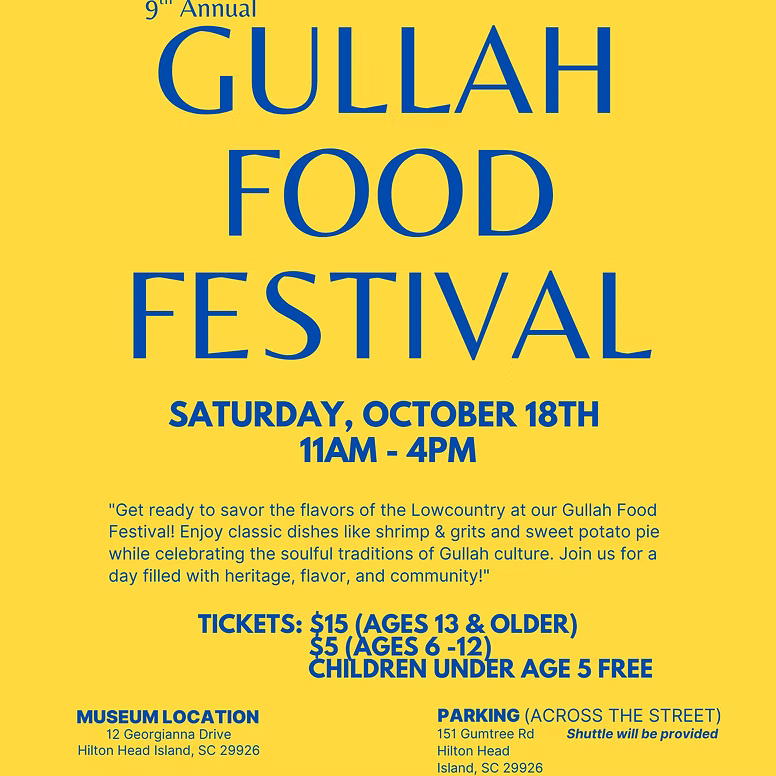 Gullah Food Festival | Hilton Head, SC |  Saturday, October 17, 2026