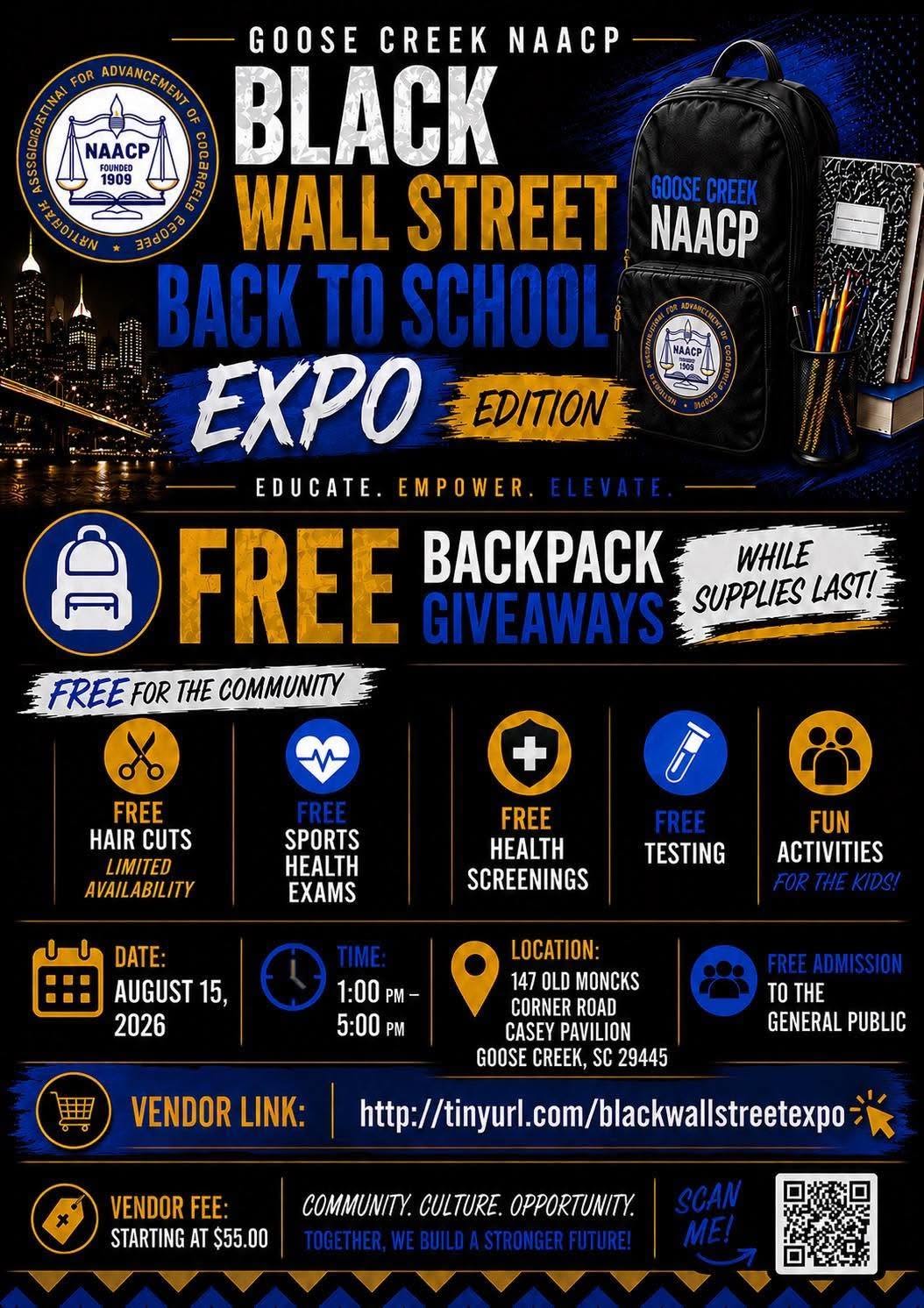 Back to School Black Wall Street Market | Goose Creek, SC | Sat, August 15, 2026