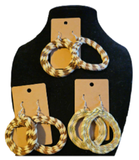 SweetGrass Earrings | 3in Round Hoops