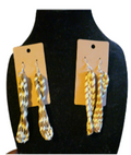 Large 3" Spiral Tapers Sweetgrass Earrings