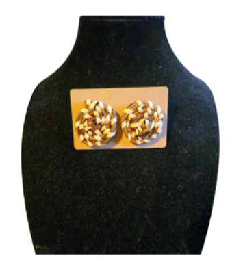 Sweetgrass Basket 2in Round Earrings