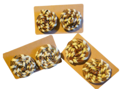 Sweetgrass Basket 2in Round Earrings