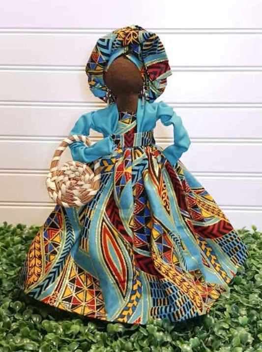Teal Gullah Doll